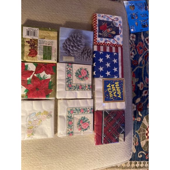 BEVERAGE COCKTAIL NAPKINS Lot 10 Complete Pkgs All Seasons OccasionsEACH Pkg ~16 - Picture 4 of 5